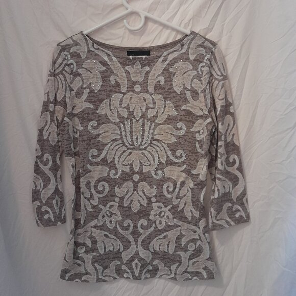 INC International Concepts Tops - Y2K Rhinestone Embellish 3/4 Sleeve I.N.C. International Concepts Paisley Blouse